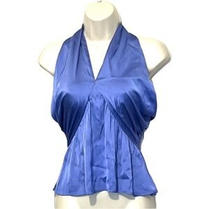 French Connection Hook & Eye Halter Top, Color Baja‎ Blue, Size Medium, NWT